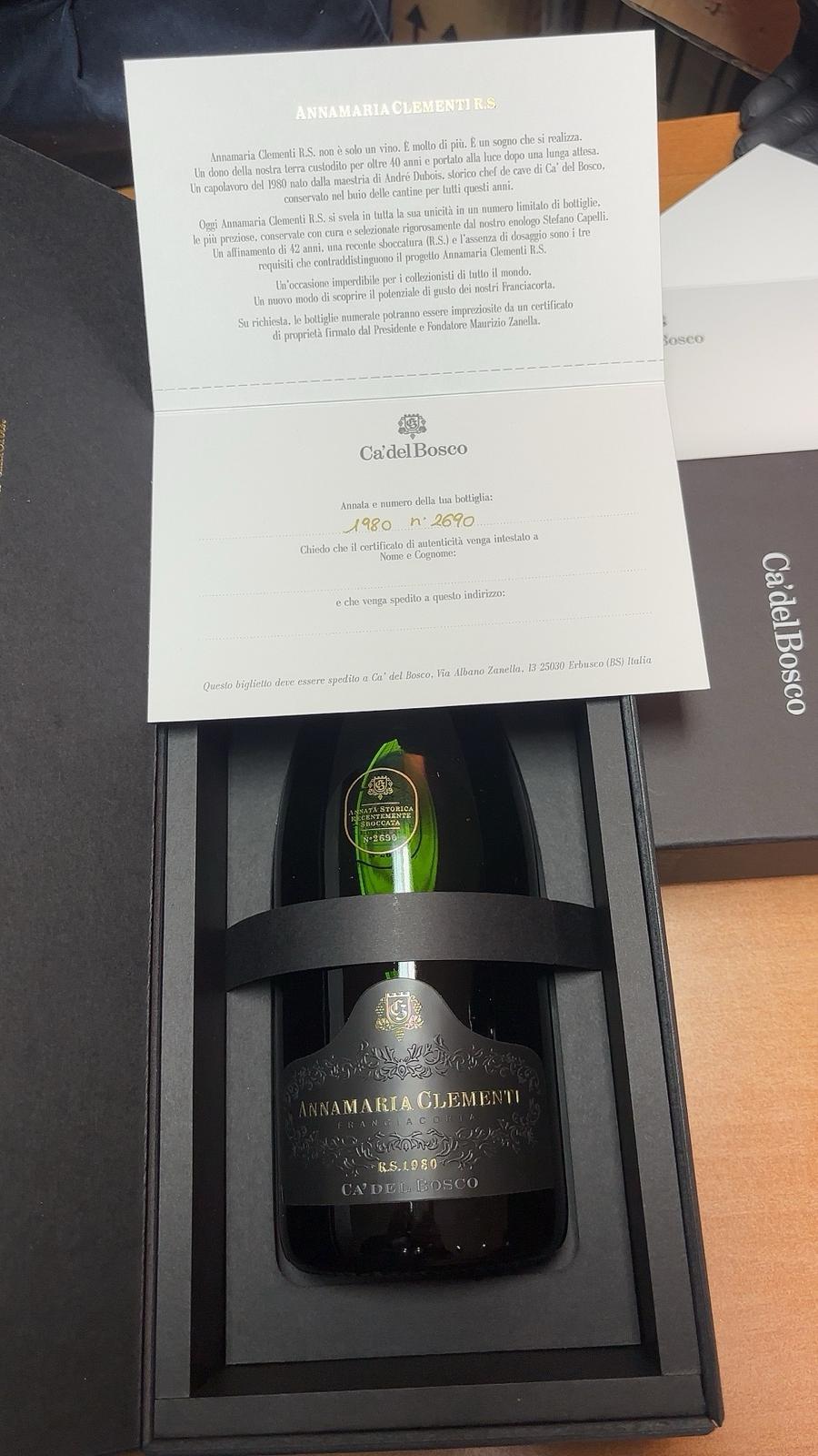 Ca Del Bosco EDITION Jeroboam Cuvée Prestige Franciacorta 3 Lt with signed eco-leather bag